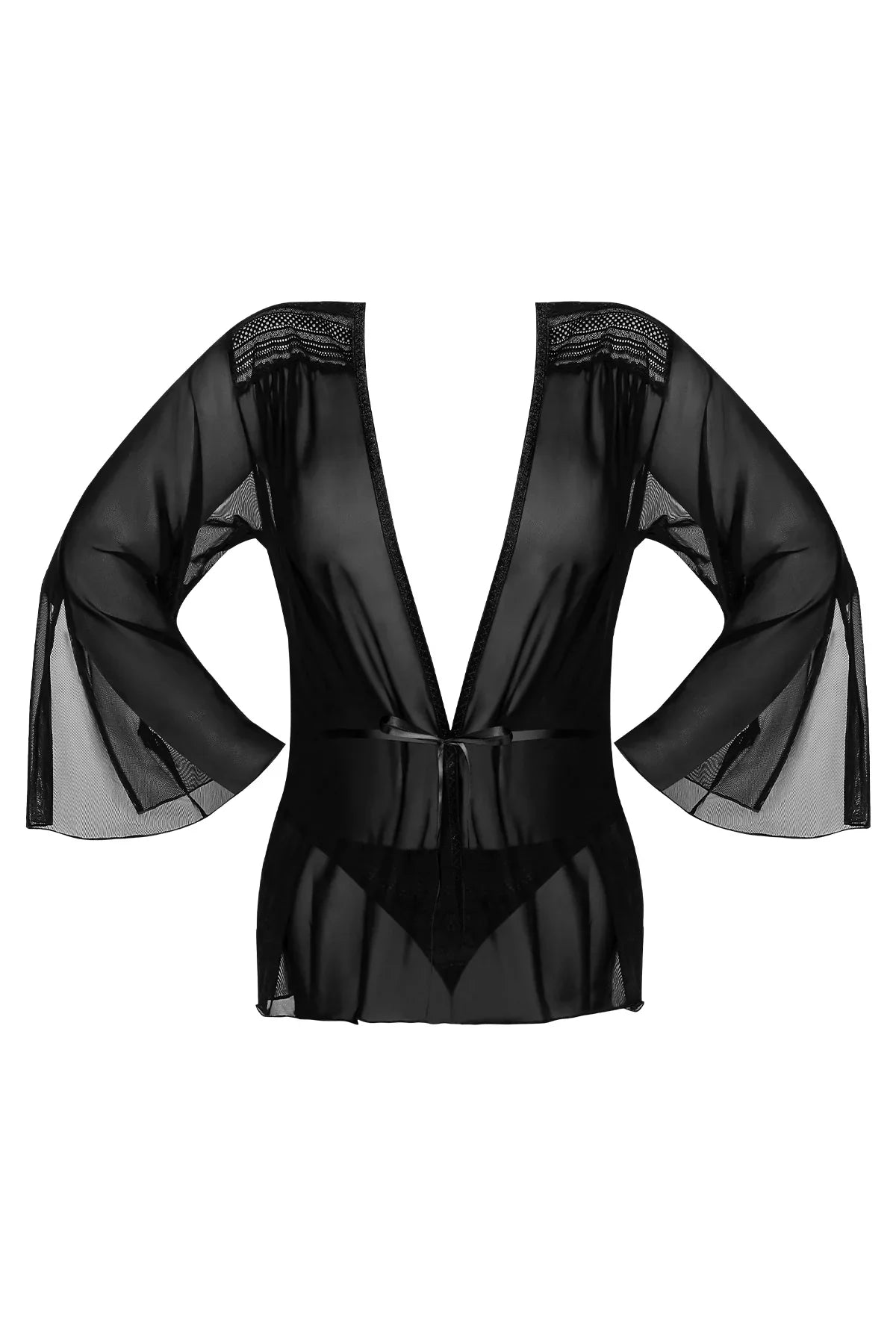 Magic Silk Modern Romance Short Robe Black