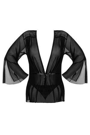 Magic Silk Modern Romance Short Robe Black