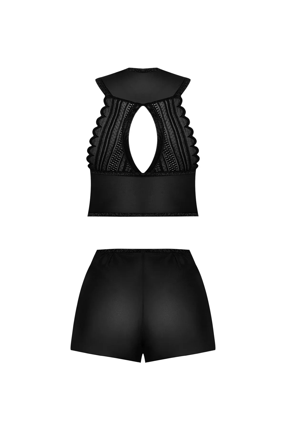 Magic Silk Modern Romance Halter & Tap Panty Black