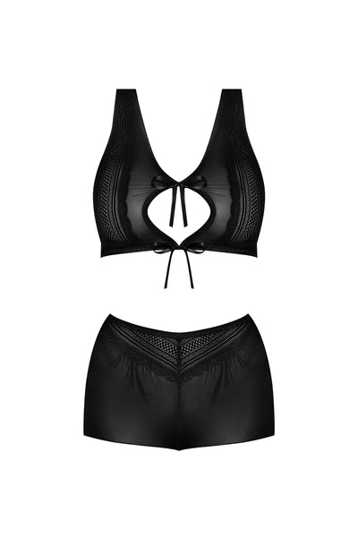 Magic Silk Modern Romance Halter & Tap Panty Black