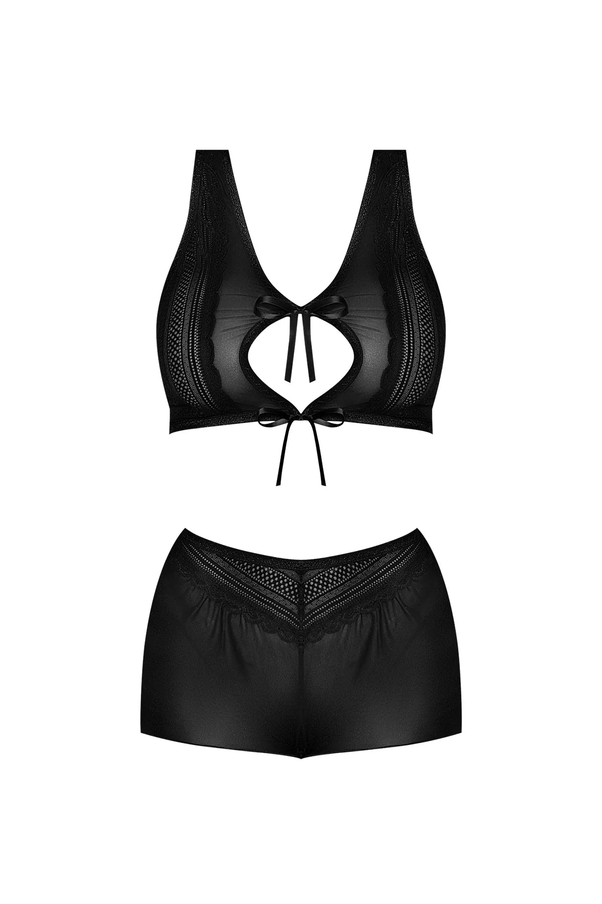 Magic Silk Modern Romance Halter & Tap Panty Black