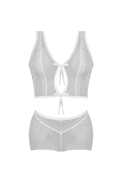 Magic Silk Modern Romance Halter & Tap Panty White
