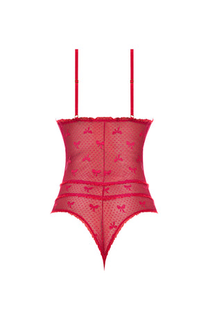 Magic Silk With Love Cheeky Teddy with Snap Crotch Red