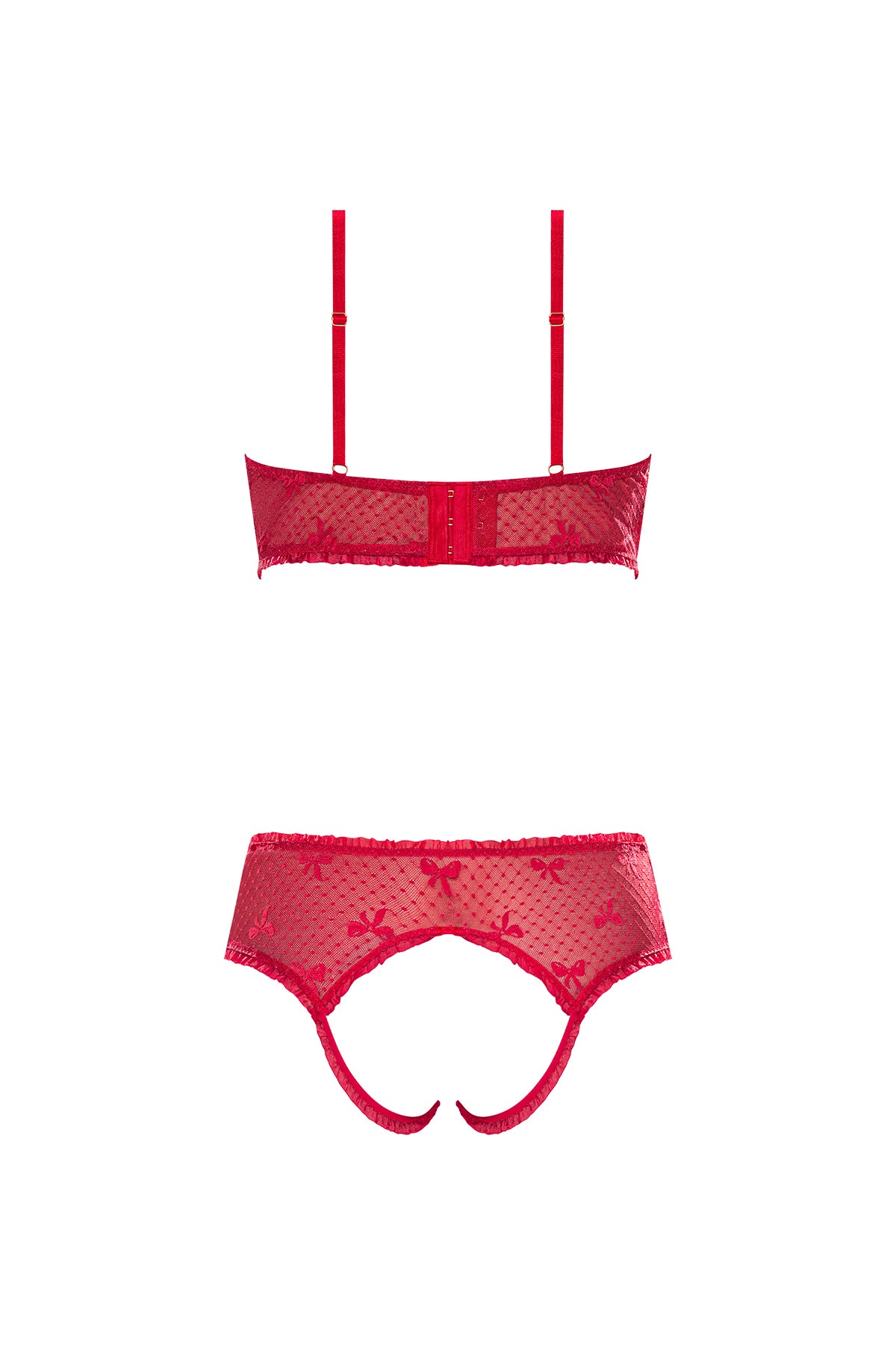 Magic Silk With Love Balconette Bra & Open-Crotch Panty Red