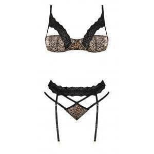 Magic Silk Purrrfect Balconette Bra & Garter Panty Leopard - Romantic Blessings