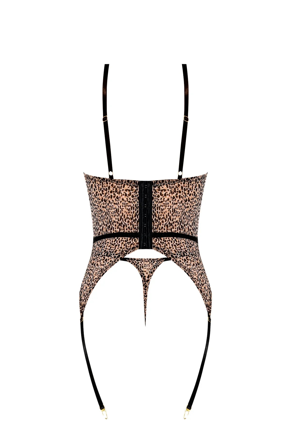 Magic Silk Purrrfect Basque & Thong Set Leopard