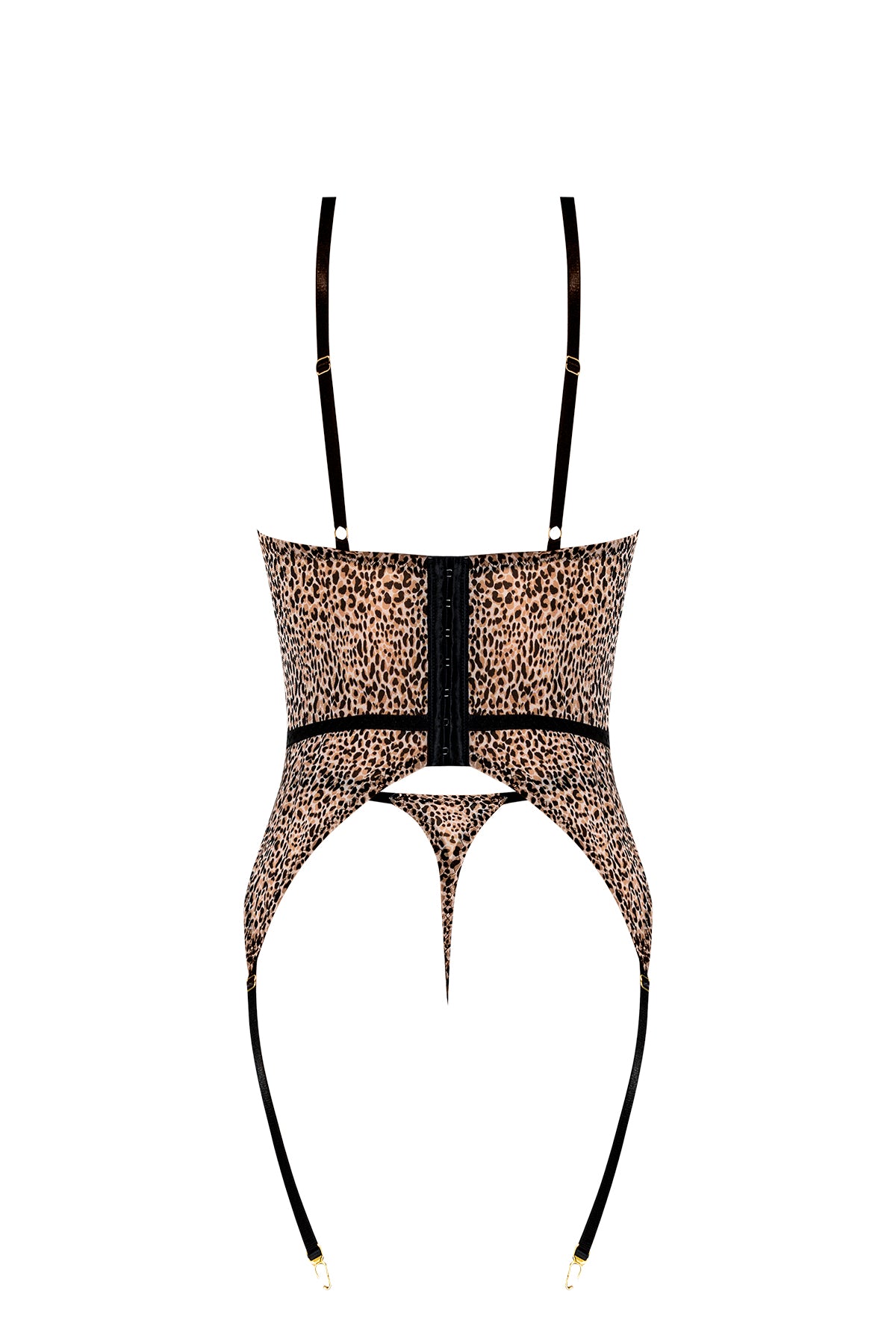 Magic Silk Purrrfect Basque & Thong Set Leopard