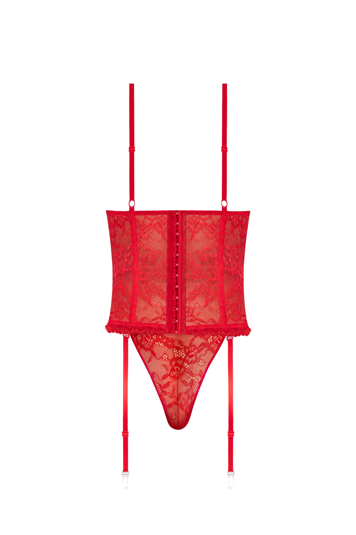 Magic Silk Ooh La Lace Bustier & Panty Set Red