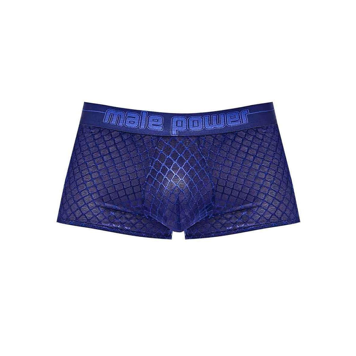 Male Power Diamond Mesh Mini Short Navy - Romantic Blessings