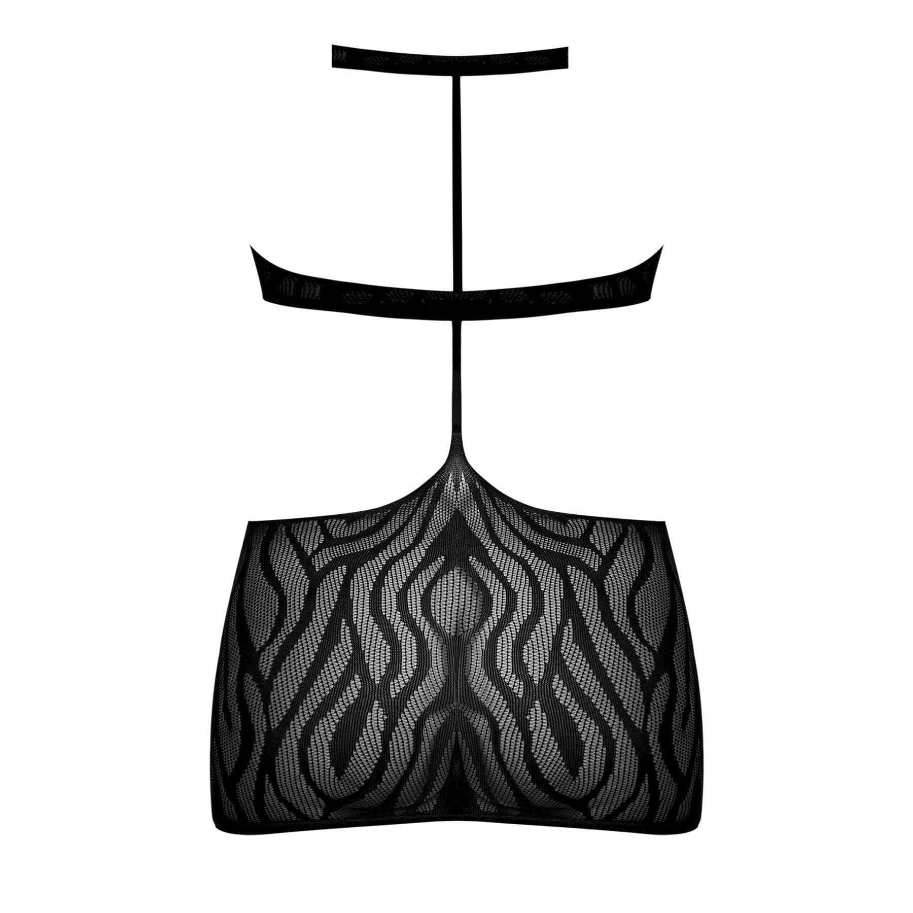 Magic Silk Love & Bondage Keyhole Halter Mini Dress 2-Piece Set Black - Romantic Blessings