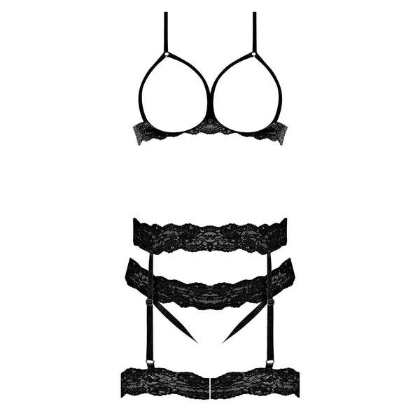New Empress Mimi MAGIE NOIRE SILK Black Bra And Panties Lingerie Set Size S  2-4 