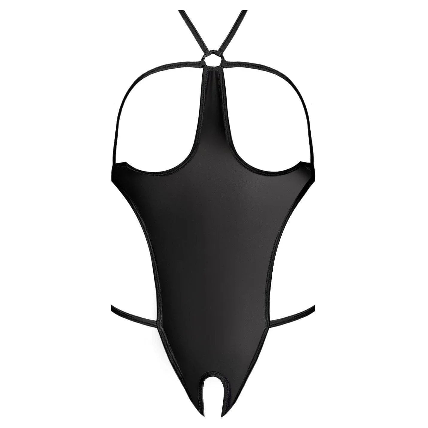 Magic Silk Sheer Mesh Cupless and Crotchless Teddy Black - Romantic Blessings