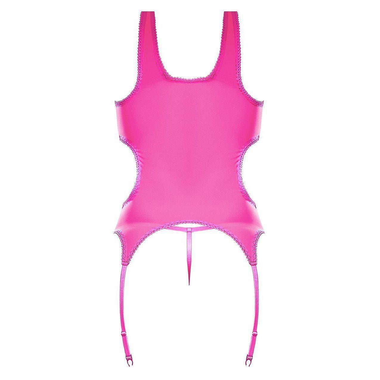 Magic Silk Sheer Mesh Merry Widow & G-String Pink - Romantic Blessings