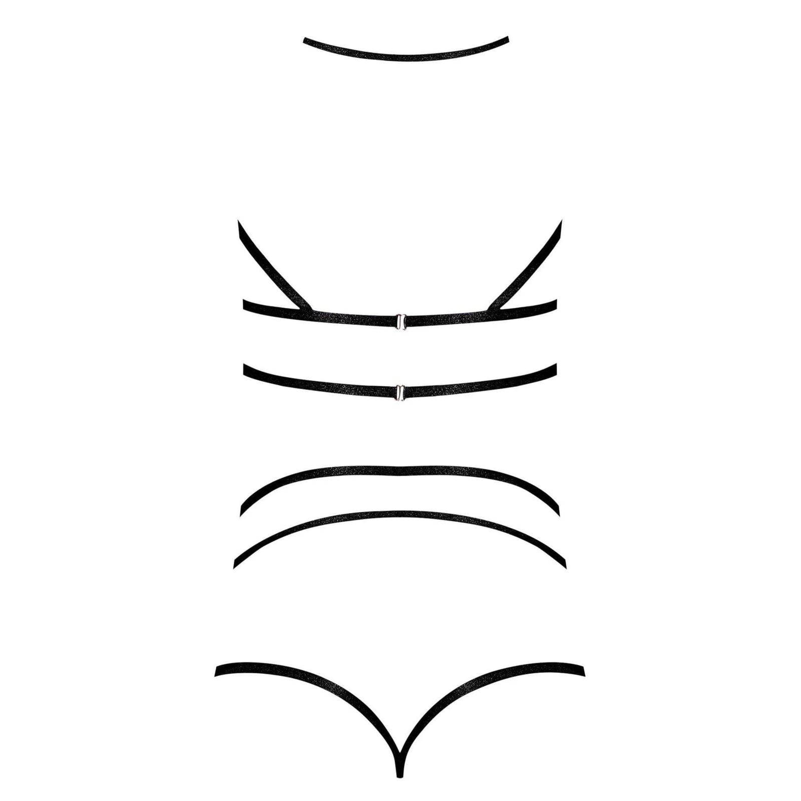 Magic Silk Strap Tease Cupless Bra & Short Black - Romantic Blessings