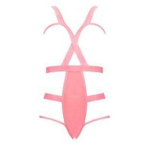 Magic Silk Forever Mesh Cupless Strap Teddy Coral - Romantic Blessings