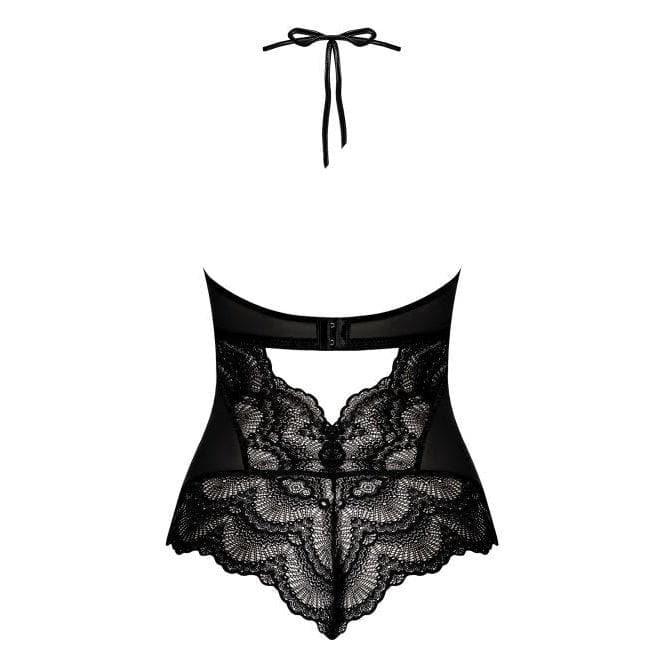 Magic Silk Sugar & Spice Teddy With Snap Crotch Black - Romantic Blessings