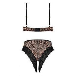 Magic Silk Purrrfect Half Cup Teddy with Split Crotch Leopard - Romantic Blessings