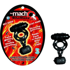 Macho Stallions Dual Bullet Vibrator Penis & Ball Ring with Clitoral T - Romantic Blessings Macho Stallions Dual Bullet Vibrator Penis & Ball Ring with Clitoral T - Romantic Blessings