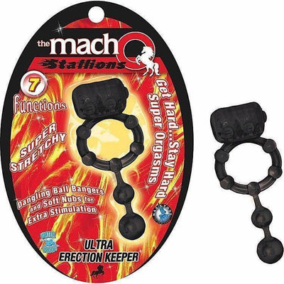 Macho Stallions Ultra Erection Keeper Clitoral Bullet Vibrator with Anal Stimulation Beads - Romantic Blessings