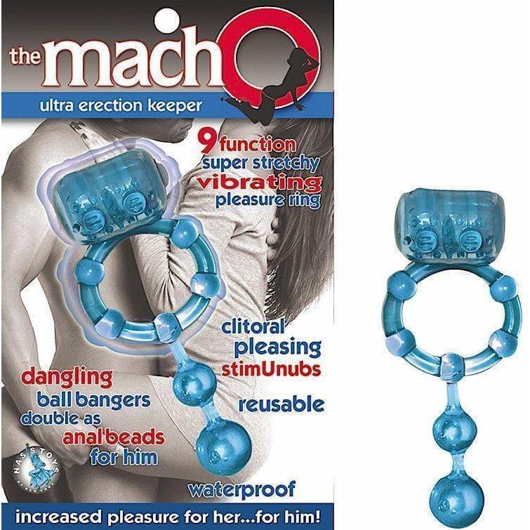 Macho Ultra Erection Keeper 9 Speed Bullet Vibrator with Clitoral and Anal Stimulators - Romantic Blessings