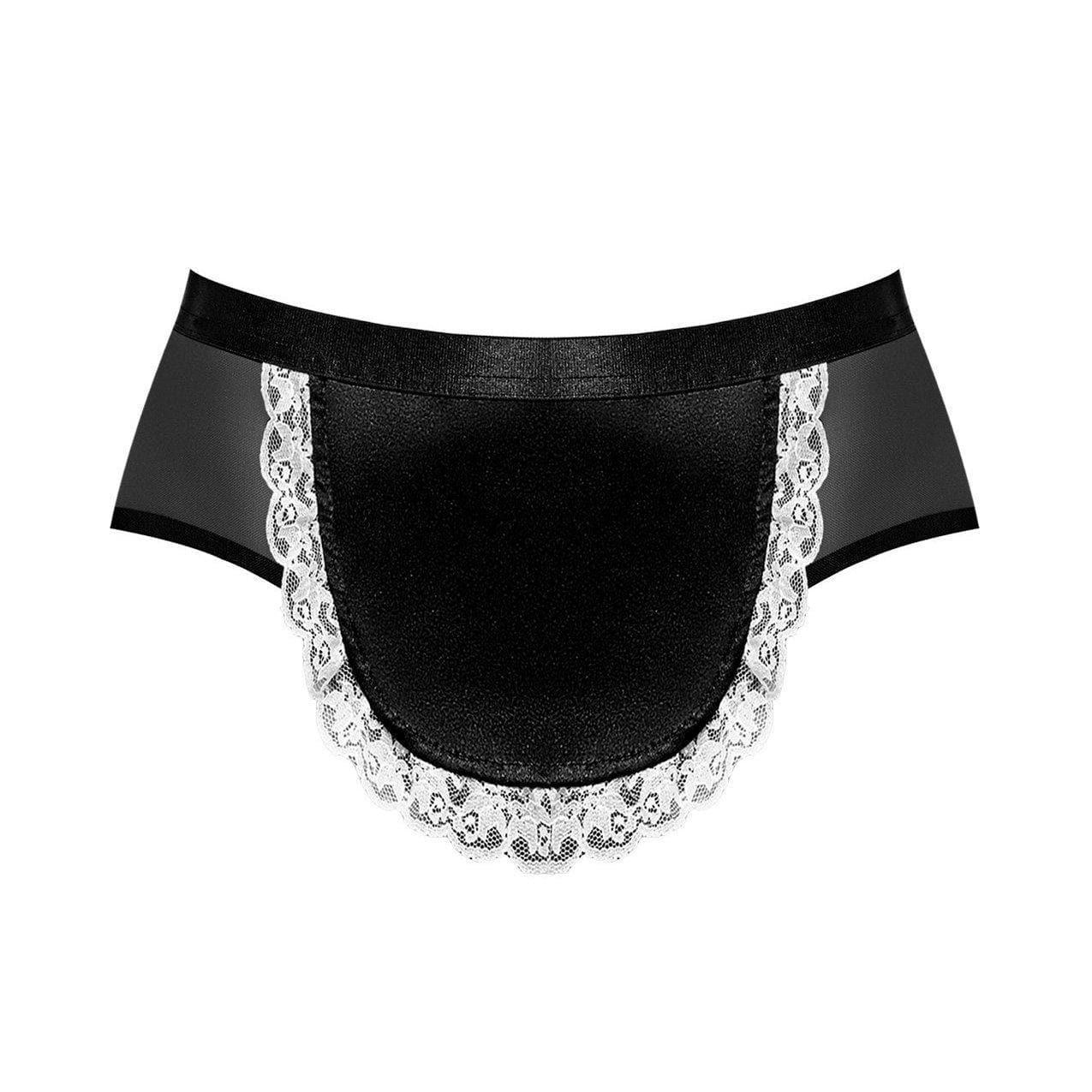 Magic Silk Love & Bondage Crotchless Panty & Apron 2-Piece Set Black - Romantic Blessings