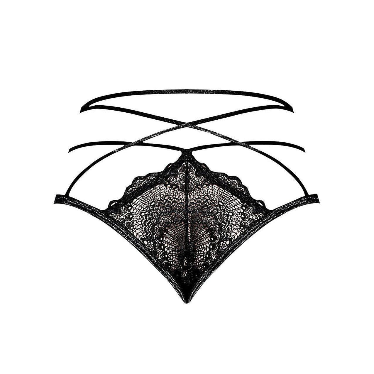 Magic Silk Love & Bondage PL Strappy Front Cheeky Back Panty & 2-Piece Set Black - Romantic Blessings
