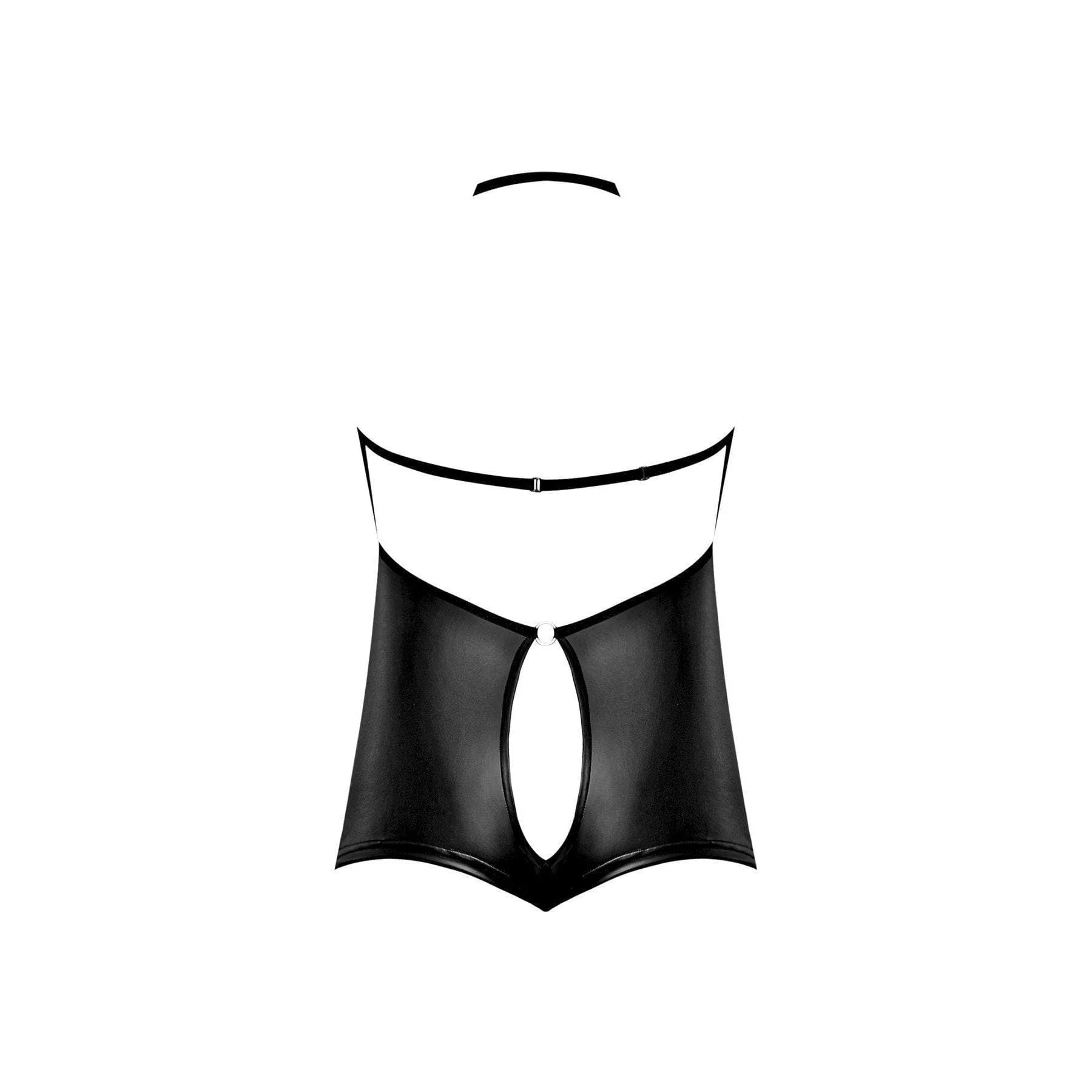 Magic Silk Matte Onyx Cupless Cheeky Back Romper Black - Romantic Blessings