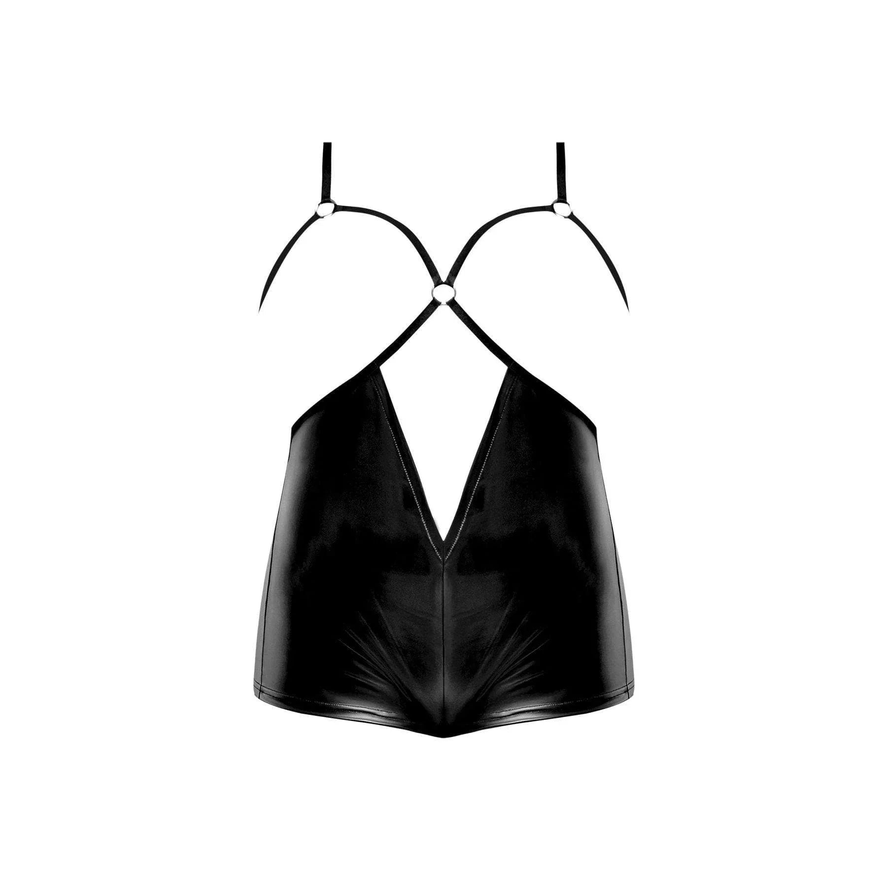 Magic Silk Matte Onyx Cupless Cheeky Back Romper Black - Romantic Blessings