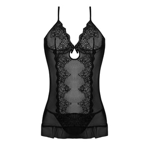 Magic Silk Sexy Time Chemise & G-String Black - Romantic Blessings