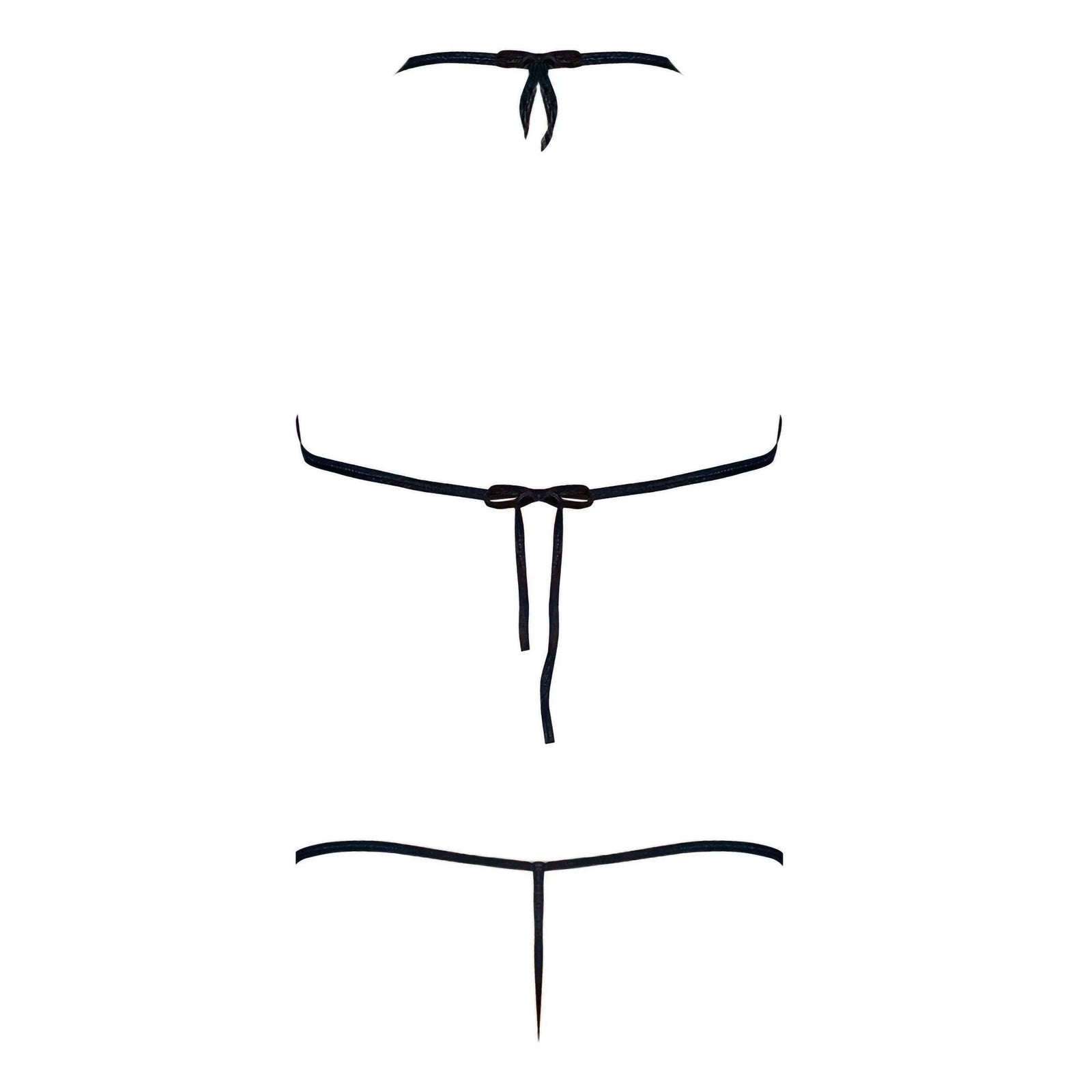 Magic Silk Sexy Time Strappy Bra & G-String Black - Romantic Blessings