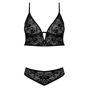 Magic Silk Sexy Time Underwire Bralette & Panty Set Black - Romantic Blessings