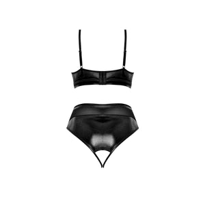 Magic Silk Wicked Ways Bralette & Crotchless Cheeky Back Panty Black - Romantic Blessings