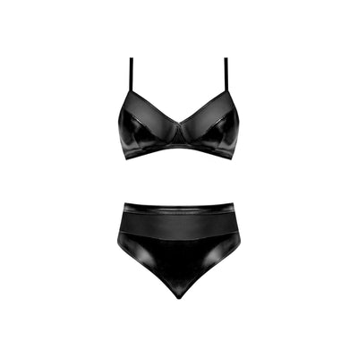 Magic Silk Wicked Ways Bralette & Crotchless Cheeky Back Panty Black - Romantic Blessings