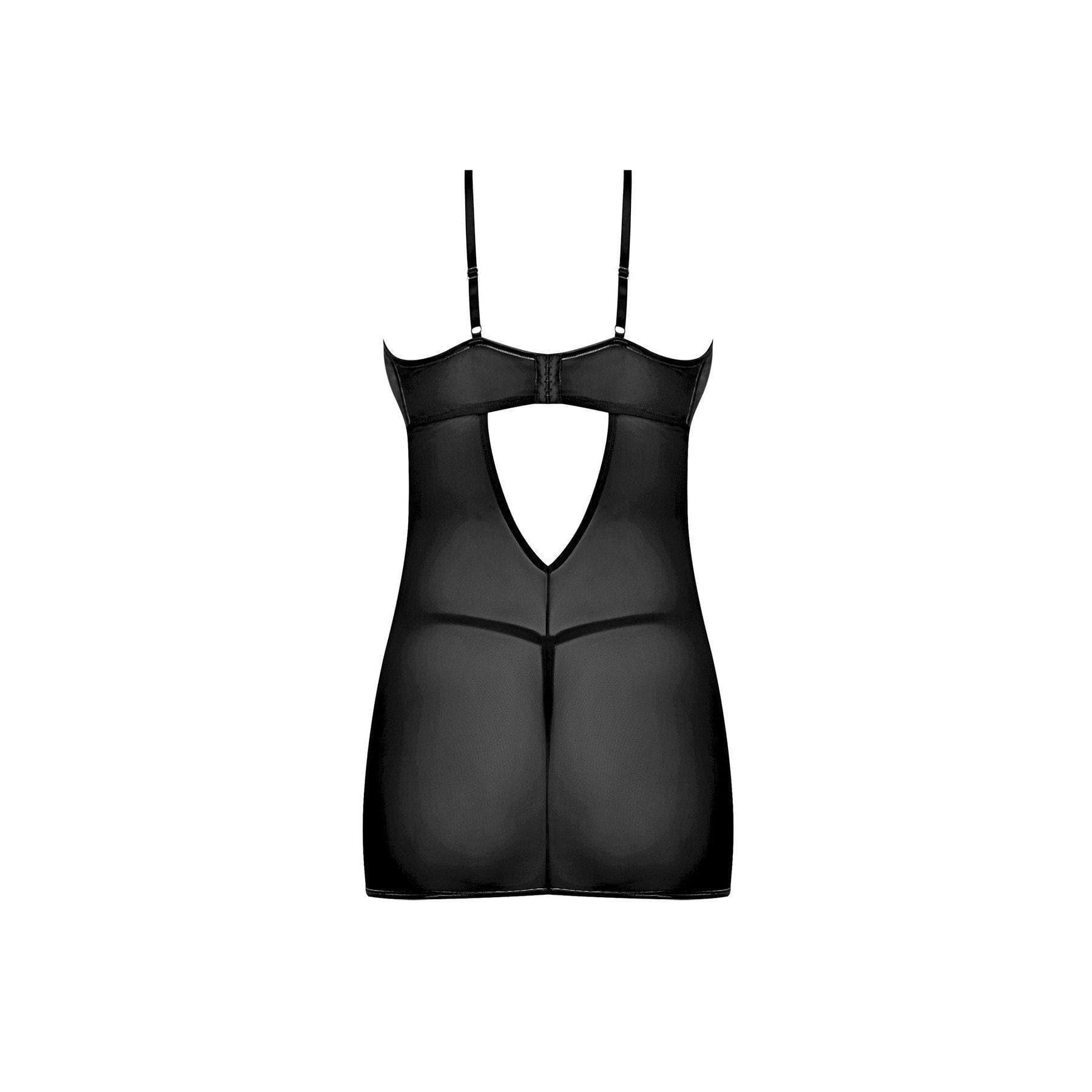 Magic Silk Wicked Ways Strappy Criss-Cross Chemise & G-String Set Black - Romantic Blessings