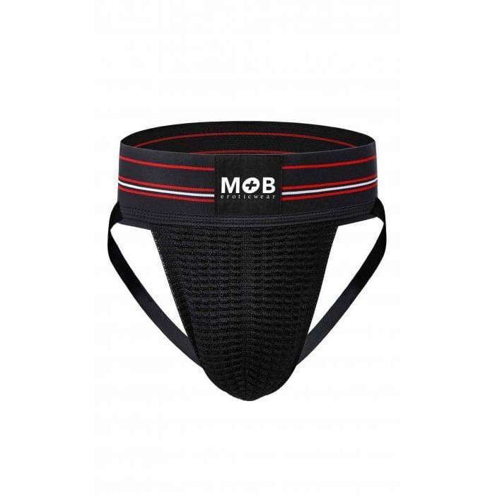 Male Basics Mob Classic Wide 3 Inch Waistband Jockstrap Black - Romantic Blessings