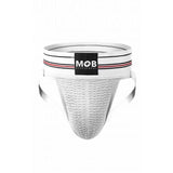Male Basics Mob Classic Wide 3 Inch Waistband Jockstrap White - Romantic Blessings