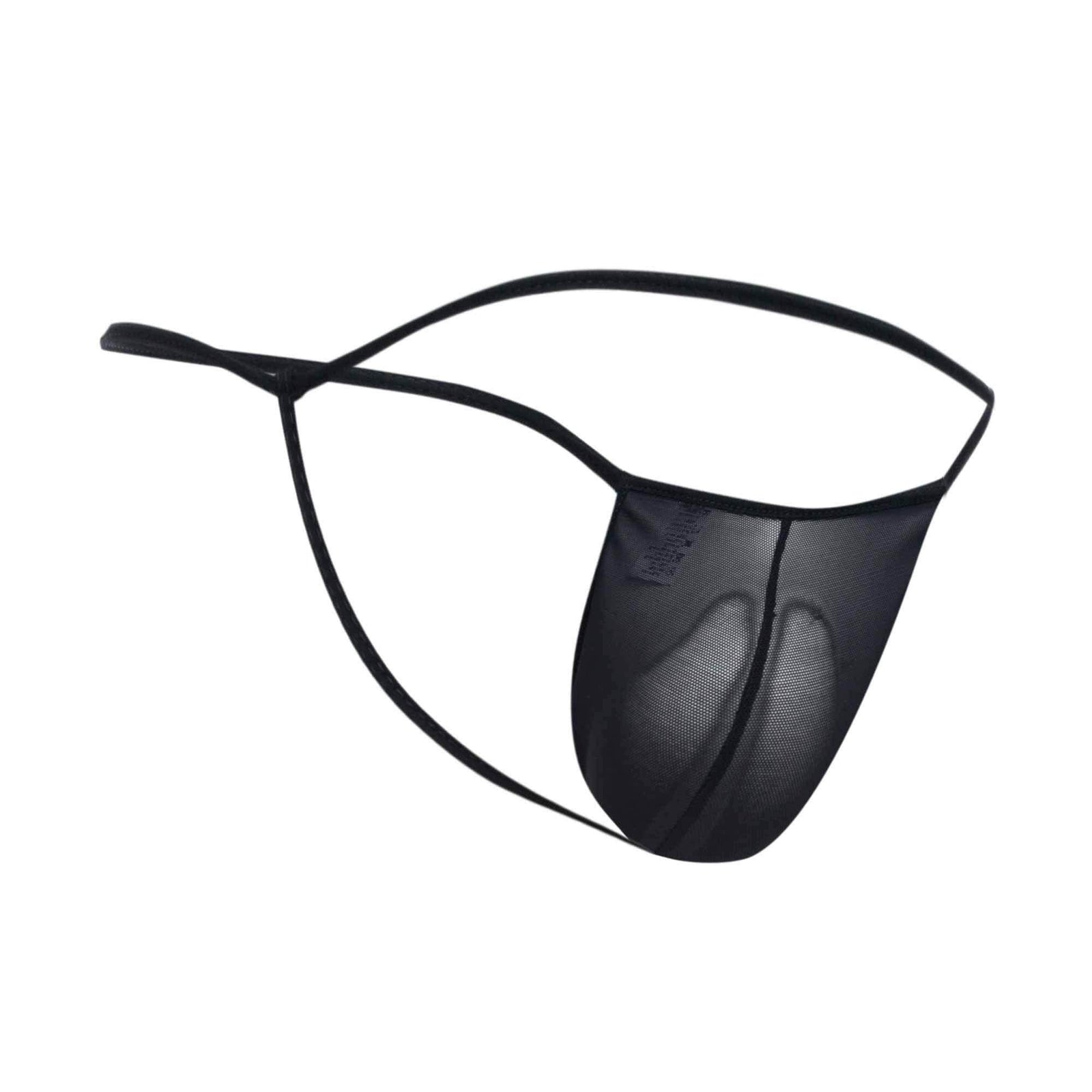Male Basics Mob Tulle Front Pouch G-String T-Tong Black - Romantic Blessings