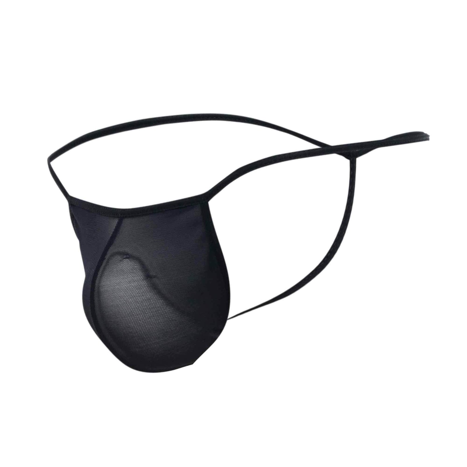 Male Basics Mob Tulle Front Pouch G-String T-Tong Black - Romantic Blessings