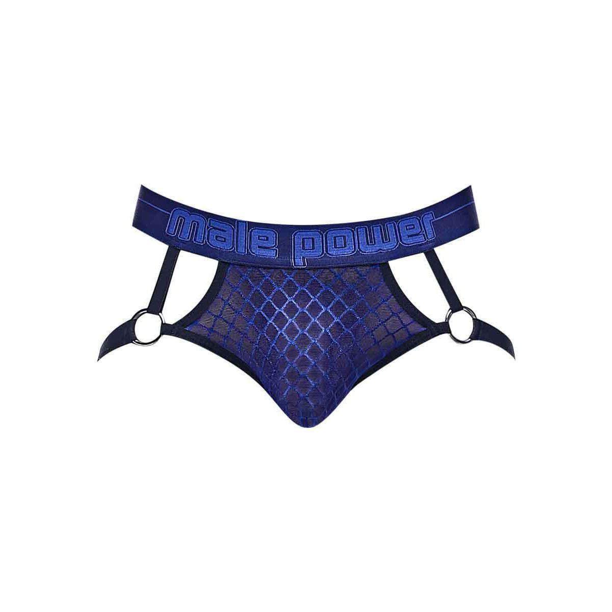 Male Power Diamond Mesh Jock Ring Navy - Romantic Blessings