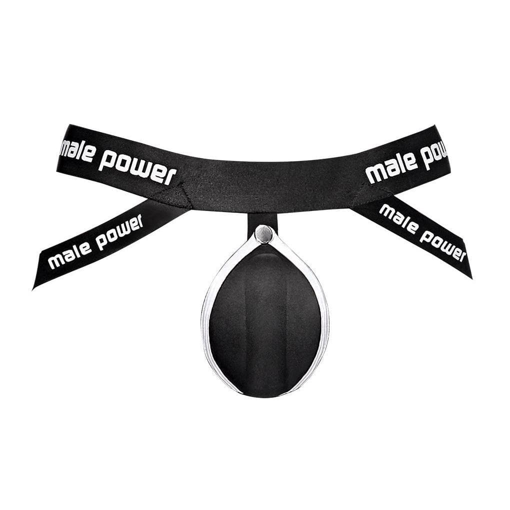 Male Power Padded Pouch with Easy Access Penis Cutout Jock Black - Romantic Blessings