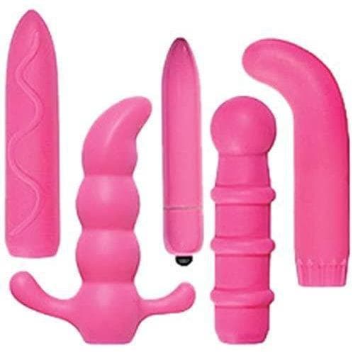 Naughty Explorer 5 Piece Bullet Vibrator Kit with 4 Interchangeable Sleeves - Romantic Blessings