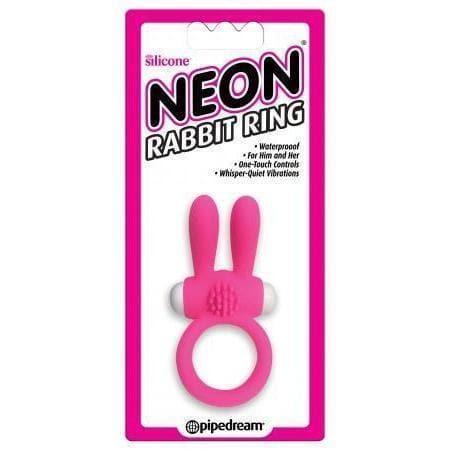 Neon Couples Waterproof Vibrating Rabbit Ring Pink