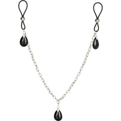 Nipple Play Non Piercing Adjustable Nipple Chain Jewelry with Trio of Teardrop Crystals - Romantic Blessings