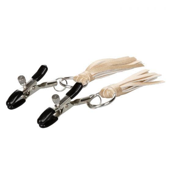 Nipple Play Playful Tassels Adjustable Nipple Clamp with Comfortable Pads - Romantic Blessings