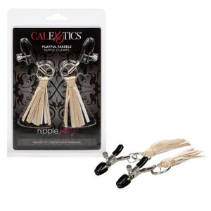 Nipple Play Playful Tassels Adjustable Nipple Clamp with Comfortable Pads - Romantic Blessings