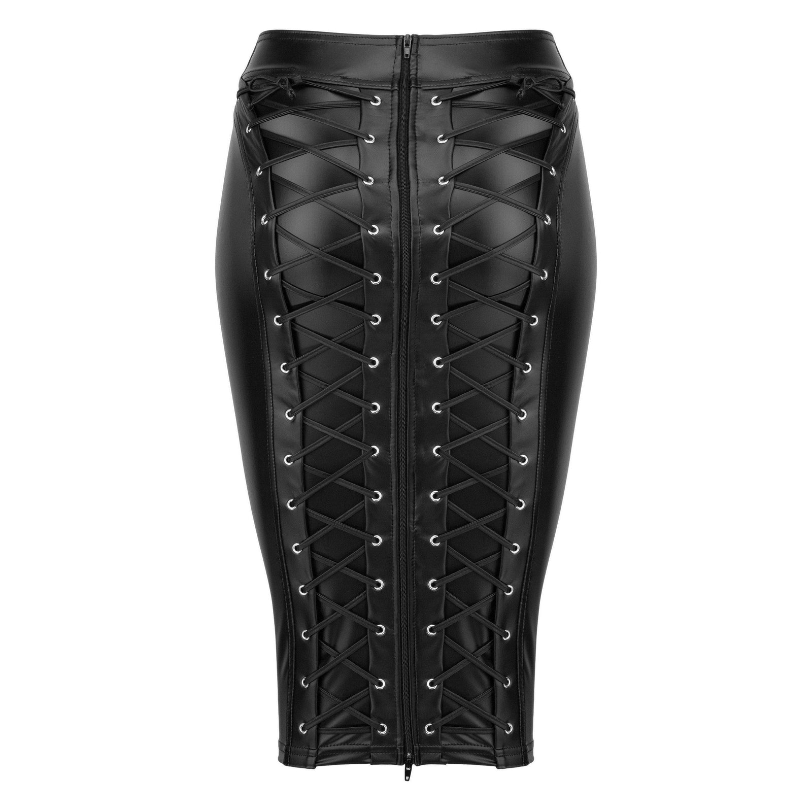 Noir Handmade Powerwetlook Pencil Skirt - Romantic Blessings
