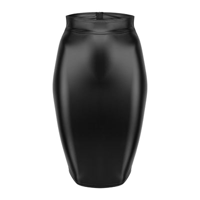 Noir Handmade Powerwetlook Pencil Skirt - Romantic Blessings