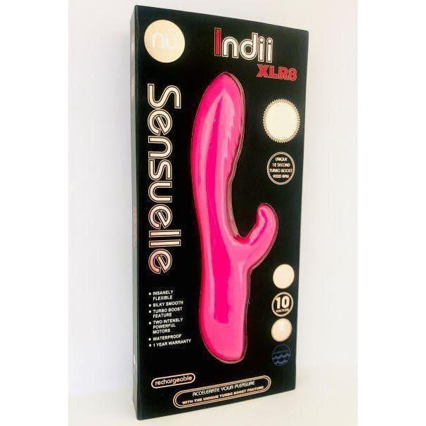 Nu Sensuelle Indii Xlr8 Pink 10 Function Rabbit Vibrator with Turbo Boost - Romantic Blessings