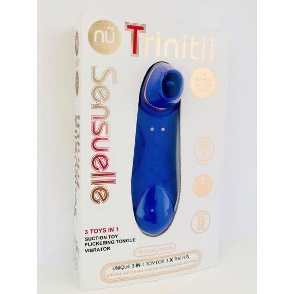 Nu Sensuelle Trinitii 26 Function Rechargeable Flickering Tongue Vibrator with Suction - Romantic Blessings