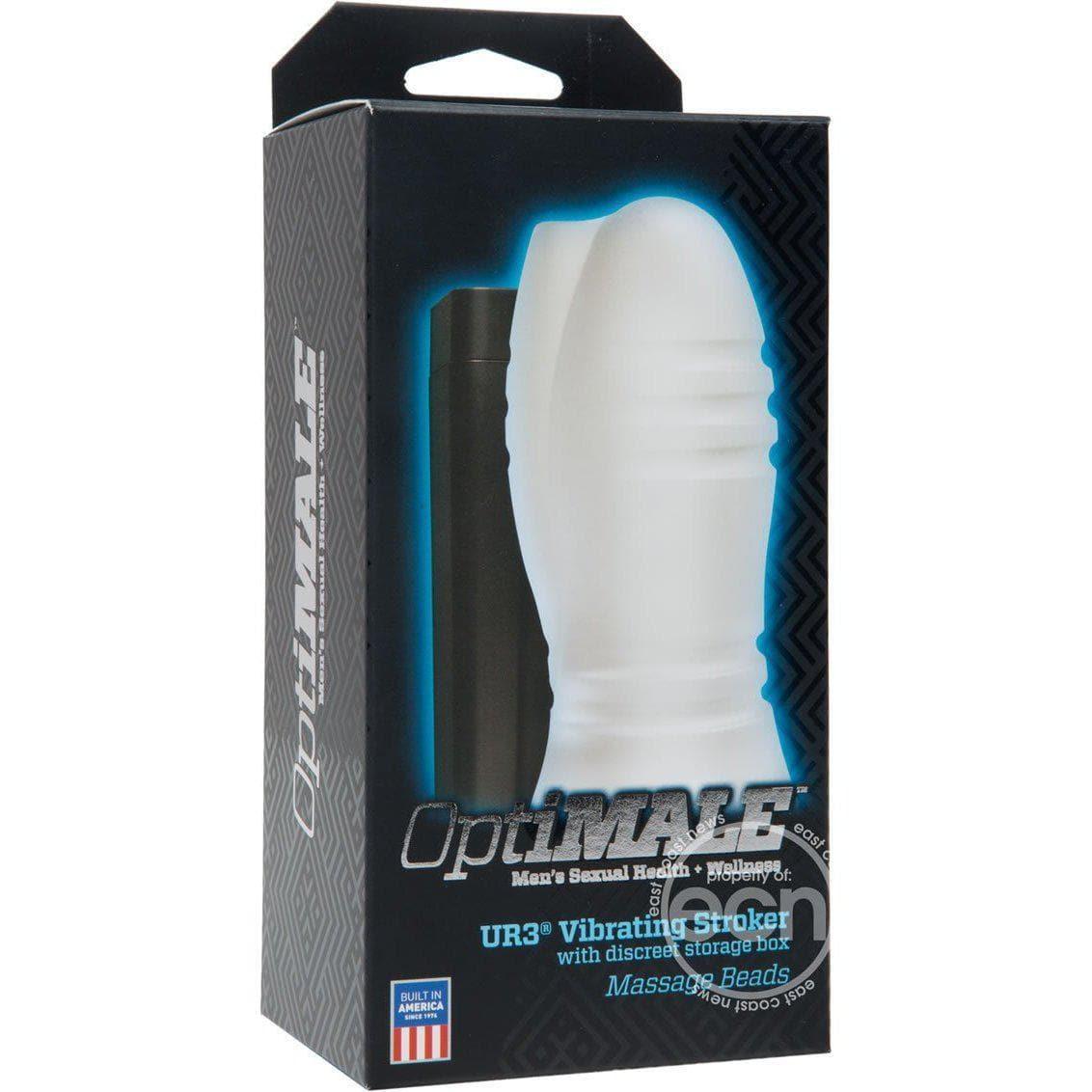 OptiMale Massage Beads Ultraskyn Vibrating Stroker - Frost - Romantic Blessings